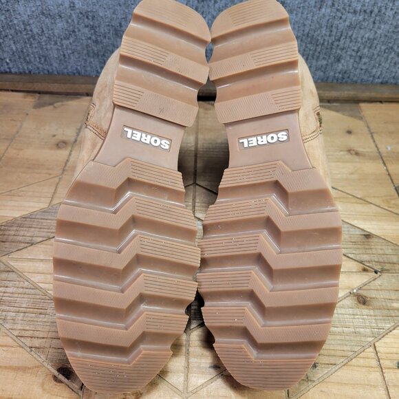 Sorel Joan of Arctic Wedge III Boots Womens 10 Ash Brown Leather Chelseaβ Bootie - Picture 7 of 10